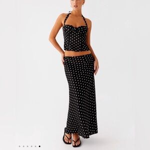 Peppermayo Exclusive - Breanne Midi Skirt - Black Polka Dot